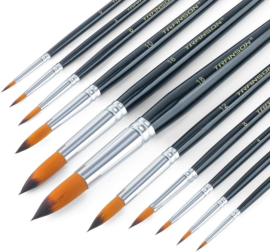 9pcs Round Paint Brush Set
