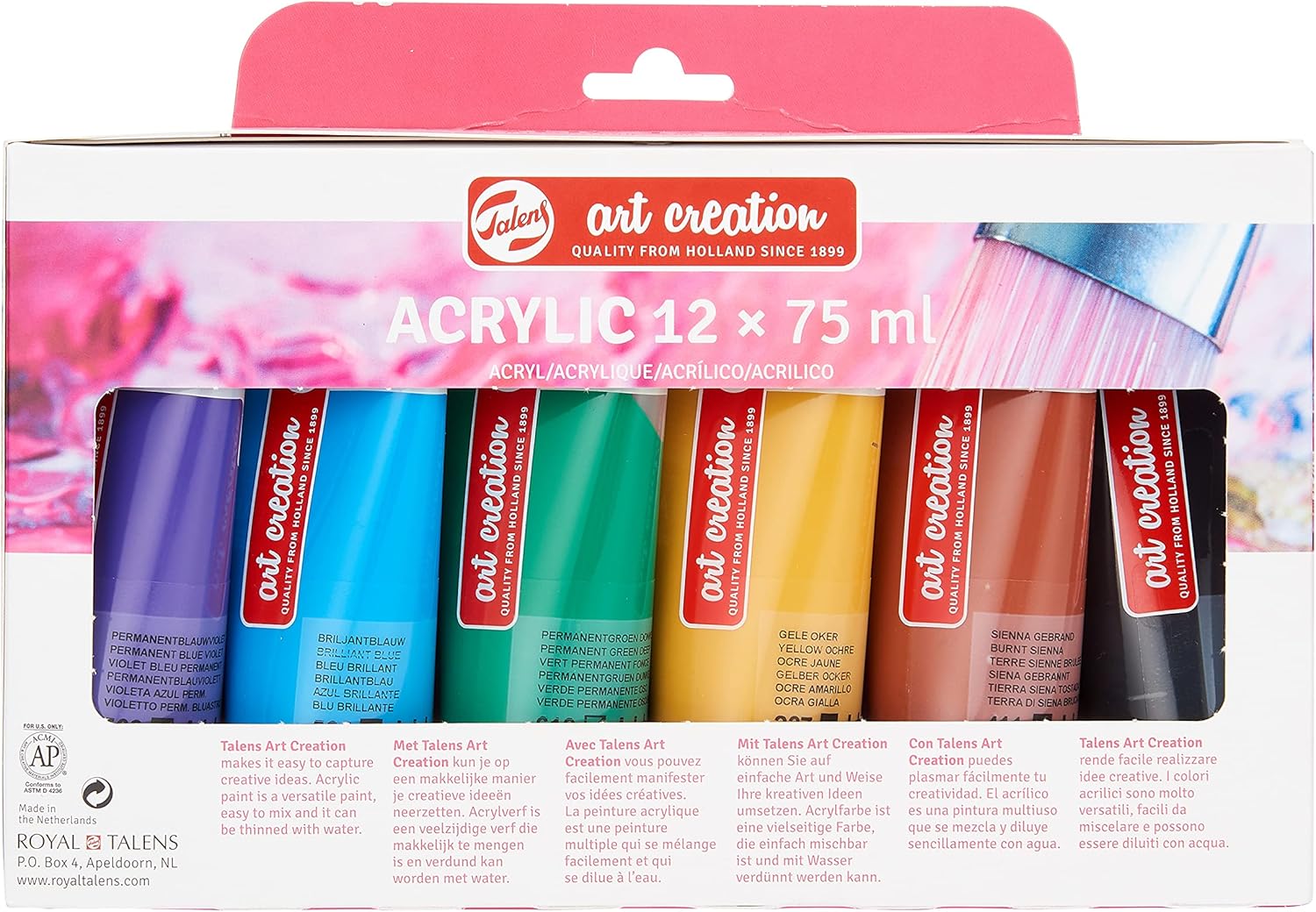 Set of 12, 75ml Art Creation Acrylic Color